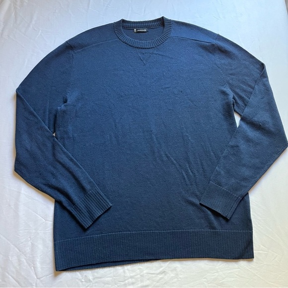 SMARTWOOL blue wool blend knit crew neck long sleeve pullover sweater